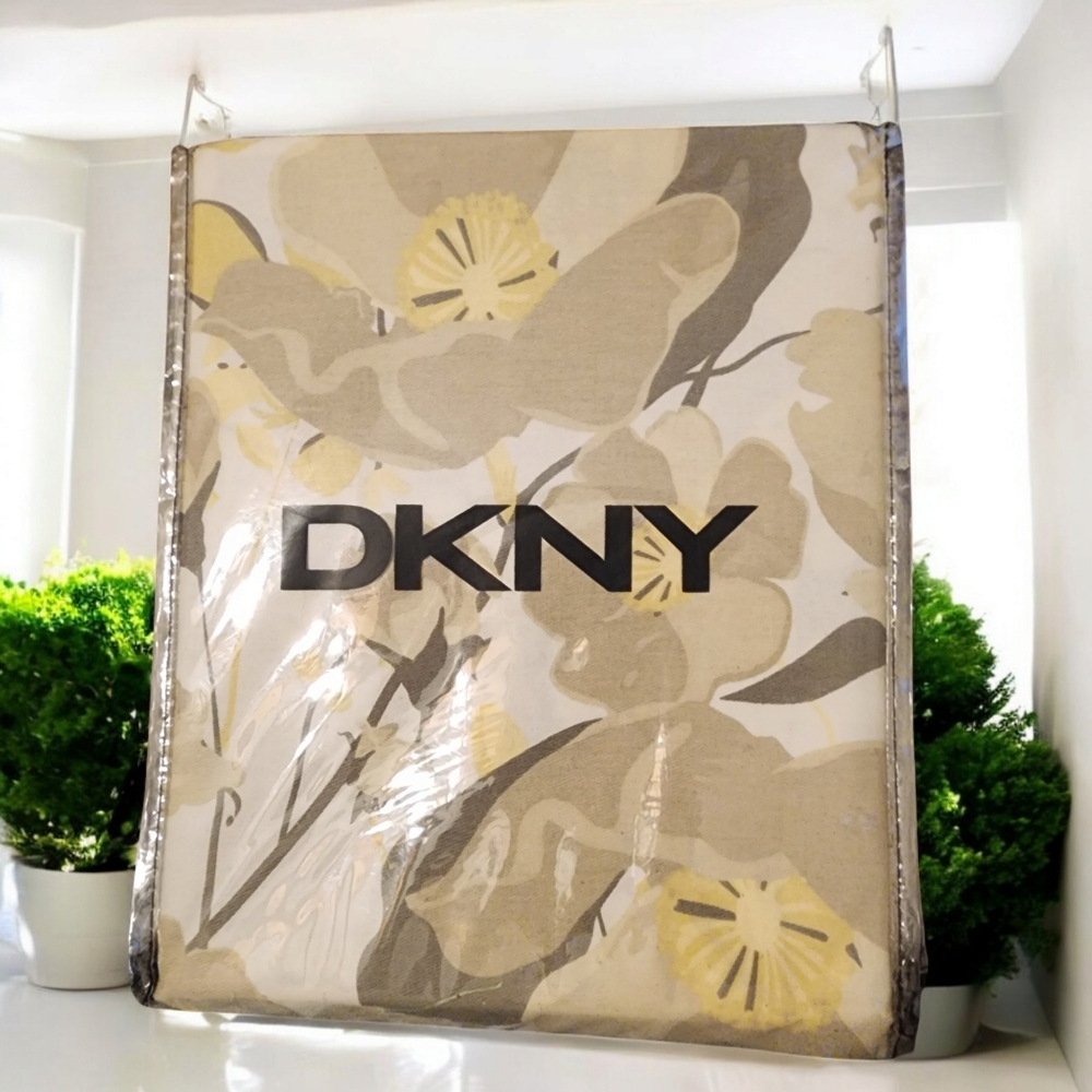 DKNY Shower Curtain in Falling Petals Cream Beige with Floral Design
